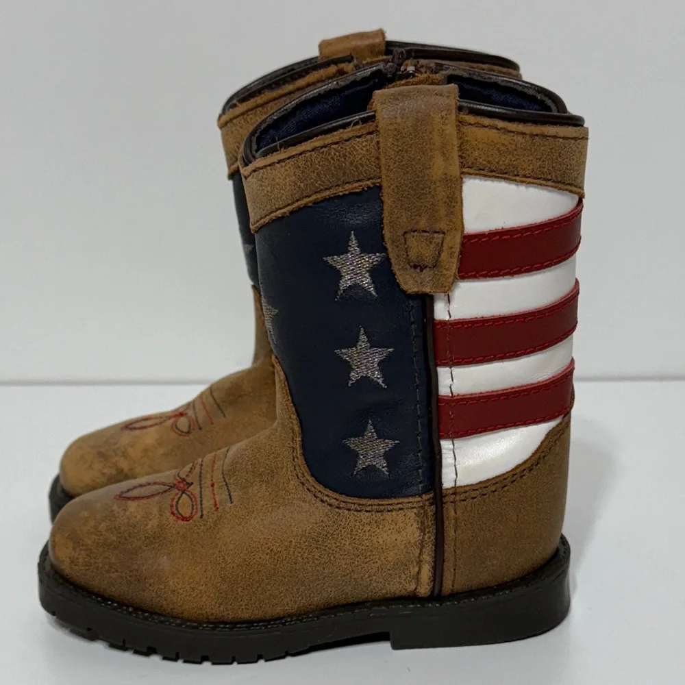 Kids Western Star and Stripes Boots - Picture 3 of 12